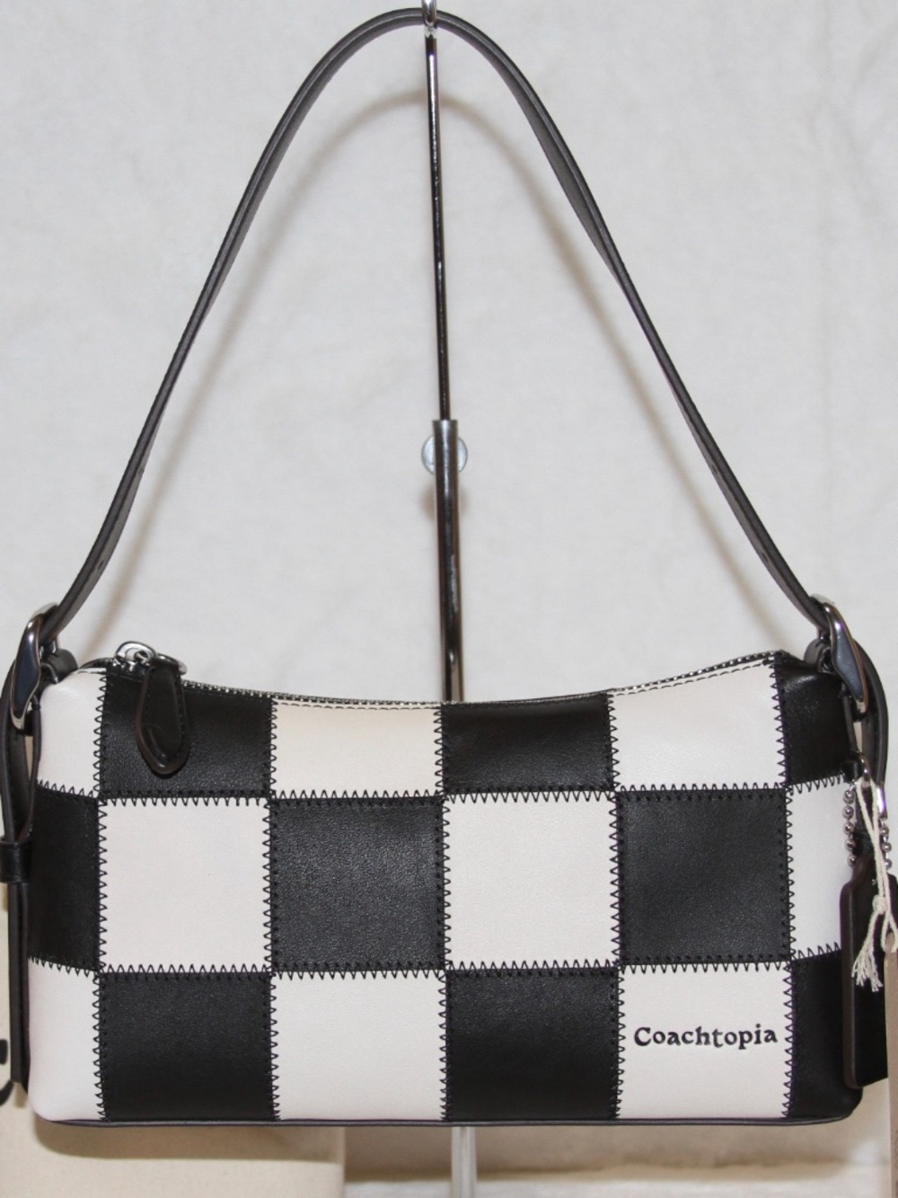 COACH Coachtopia Alter Ego Small Slouchy Shoulder Bag Checkerboard Leather